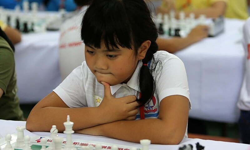 Kỳ thủ Linh Đan vô địch U14 châu Á 1 Kỳ thủ Nguyễn Linh Đan thi đấu Hội khoẻ Phù Đồng năm 2016. Ảnh: Sở GD-ĐT TP HCM