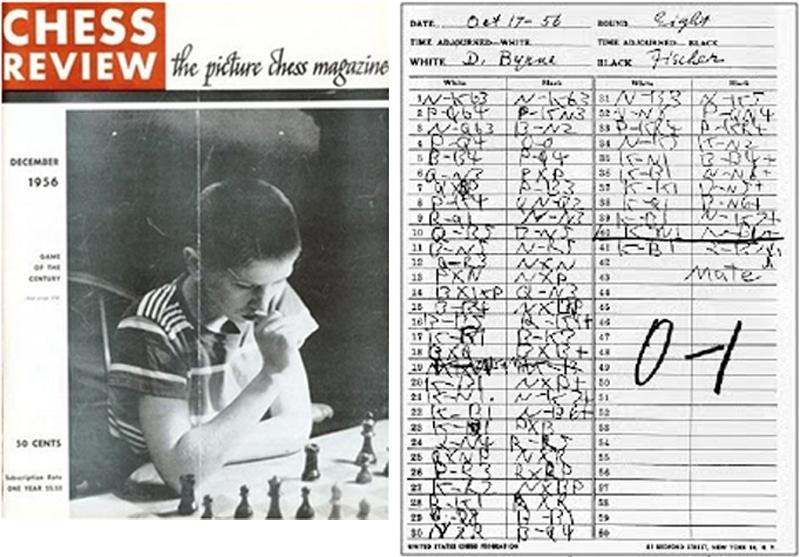 hình ảnh: biên bản ván cờ thế kỷ của Bobby Fischer.