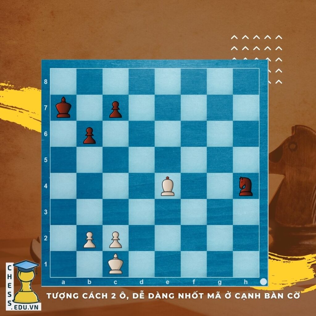 Một tip thực chiến cờ vua: Tượng đứng cách 2 ô sẽ có thể giam giữ Mã ở cạnh bàn cờ | Blog cờ vua